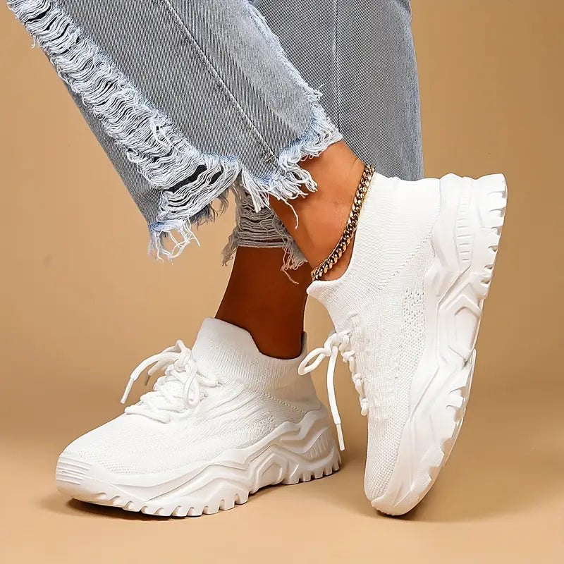 KATHERINE™ – DAMSKIE BIAŁE PÓŁBUTY TKANE (FASHION WEAVING)