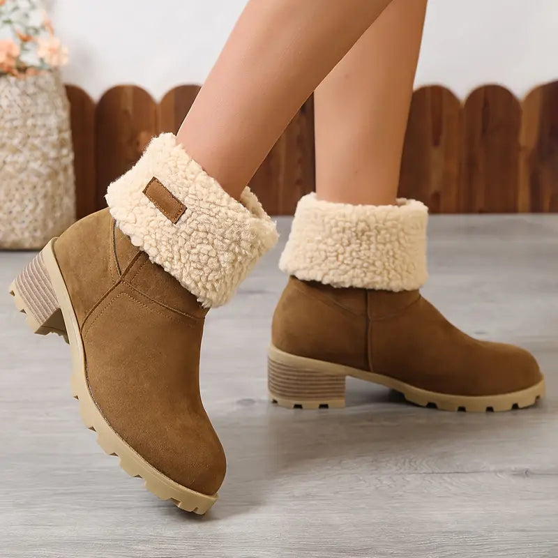 BRIERFIELD™ ZIMOWE BOTKI Z PUSZYSTĄ WYŚCIEŁKĄ I GRUBYM OBCASEM