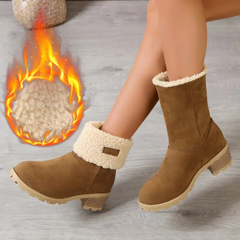 BRIERFIELD™ ZIMOWE BOTKI Z PUSZYSTĄ WYŚCIEŁKĄ I GRUBYM OBCASEM