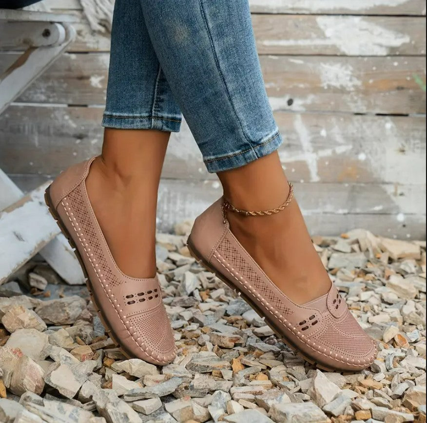 LORA™ Mokasyny wsuwane w stylu vintage, wygodne