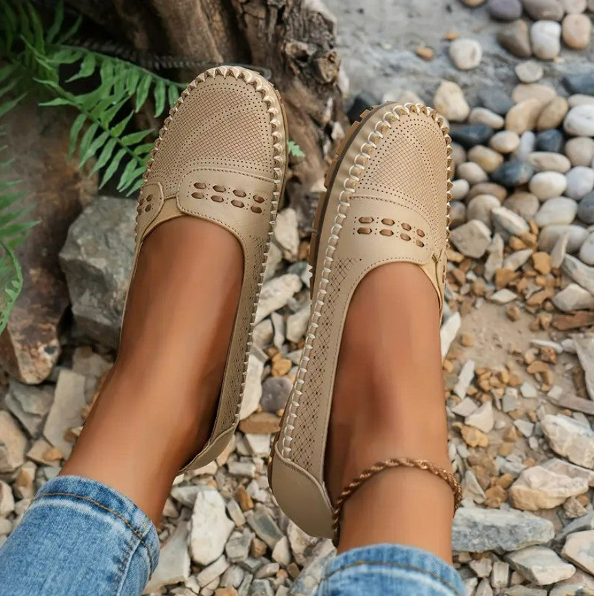 LORA™ Mokasyny wsuwane w stylu vintage, wygodne