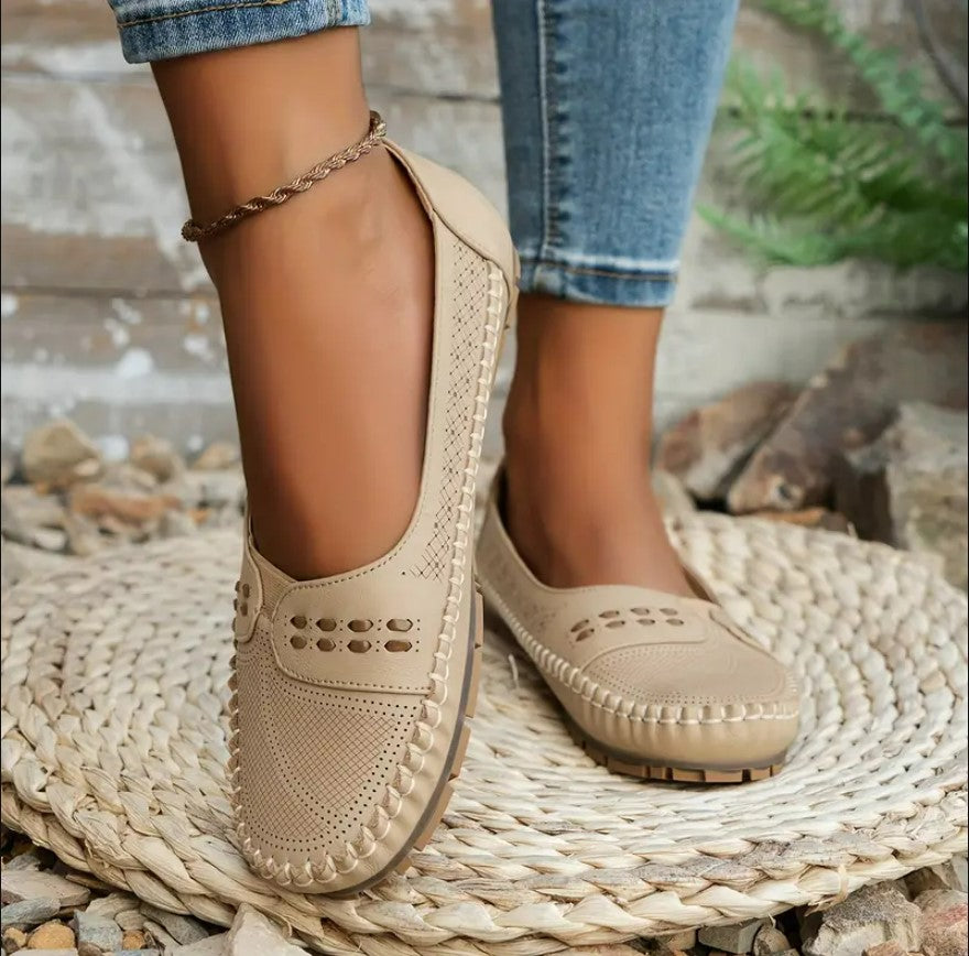 LORA™ Mokasyny wsuwane w stylu vintage, wygodne