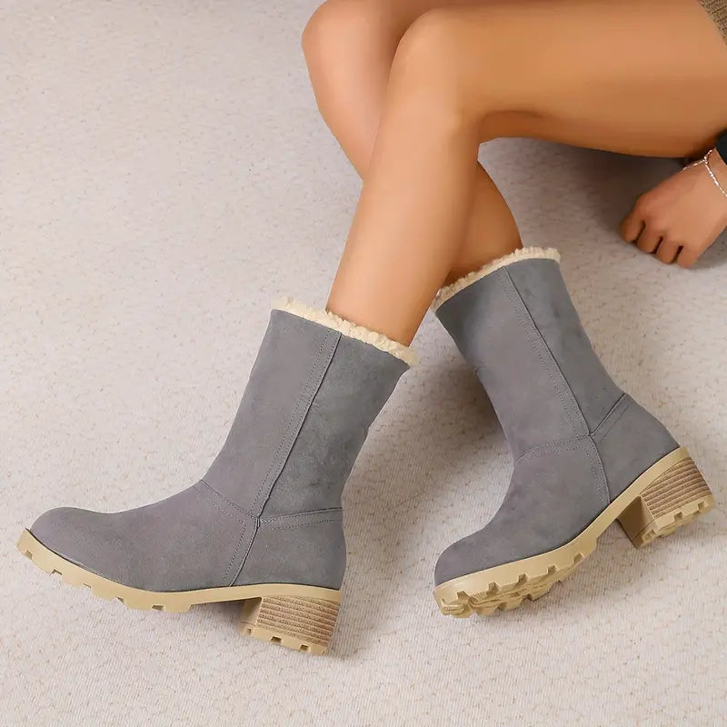 BRIERFIELD™ ZIMOWE BOTKI Z PUSZYSTĄ WYŚCIEŁKĄ I GRUBYM OBCASEM